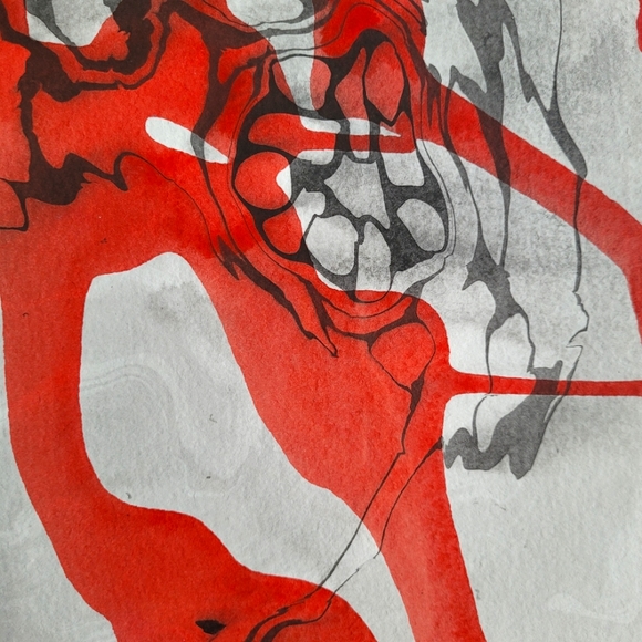 Original Mixed Media Suminagashi Abstract Watercolor Painting, 11x14 - Picture 5 of 5